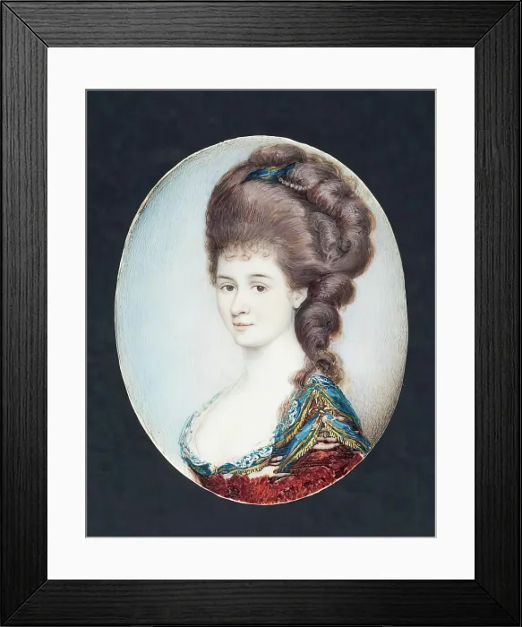 Framed Print : Miniature Portrait of a Woman, 18th century. Creator: Unknown Framed Print : Miniature Portrait of a Woman, 18th century. Creator: Unknown