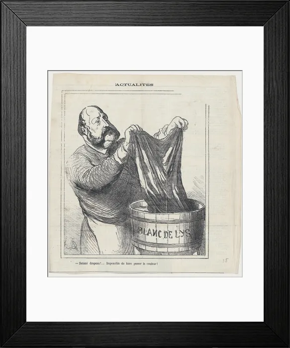 Framed Print : Satane drapeau!...Impossible de faire passer le couleur!, 1872. Creator: Honore Daumier Framed Print : Satane drapeau!...Impossible de faire passer le couleur!, 1872. Creator: Honore Daumier
