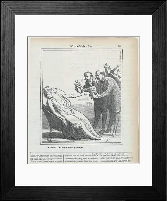 Framed Print : Merci; je sors d'en prendre!, 1871. Creator: Honore Daumier. Merci; je sors d'en prendre!, 1871. Creator: Honore Daumier Framed Print : Merci; je sors d'en prendre!, 1871. Creator: Honore Daumier. Merci; je sors d'en prendre!, 1871. Creator: Honore Daumier