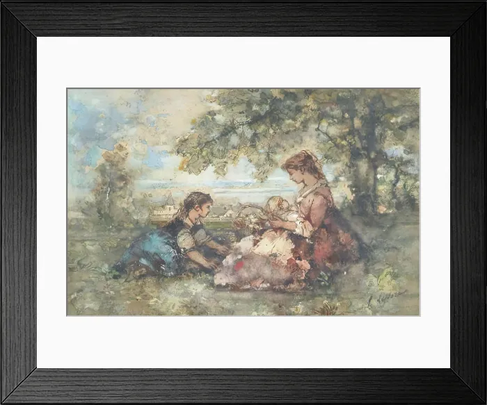 Framed Print : Pastoral. Creator: Emile Aubert Lessore Framed Print : Pastoral. Creator: Emile Aubert Lessore