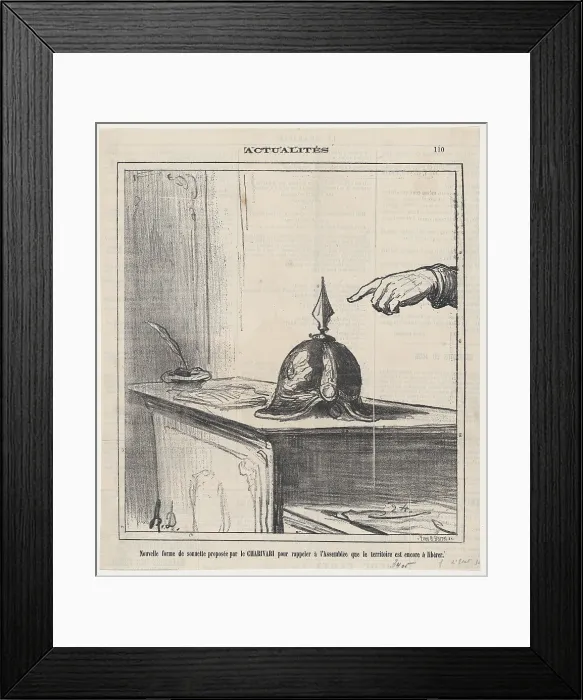 Framed Print : Nouvelle forme de sonnette proposee par le Charivari... 1872. Creator: Honore Daumier Framed Print : Nouvelle forme de sonnette proposee par le Charivari... 1872. Creator: Honore Daumier