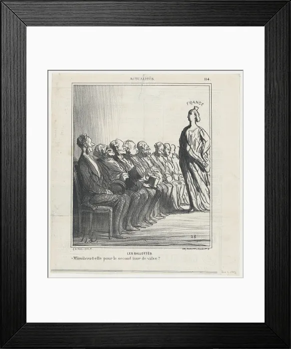 Framed Print : Les Ballottes, 1869. Creator: Honore Daumier Framed Print : Les Ballottes, 1869. Creator: Honore Daumier