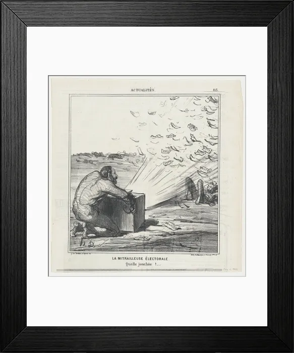 Framed Print : La Mitrailleuse Electoral, 1869. Creator: Honore Daumier Framed Print : La Mitrailleuse Electoral, 1869. Creator: Honore Daumier