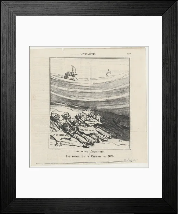 Framed Print : Les arenes legislatives, 1870. Creator: Honore Daumier