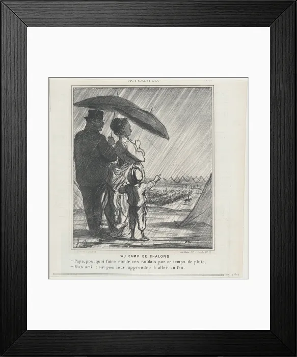Framed Print : Au Camp de Chalons, 1869. Creator: Honore Daumier Framed Print : Au Camp de Chalons, 1869. Creator: Honore Daumier