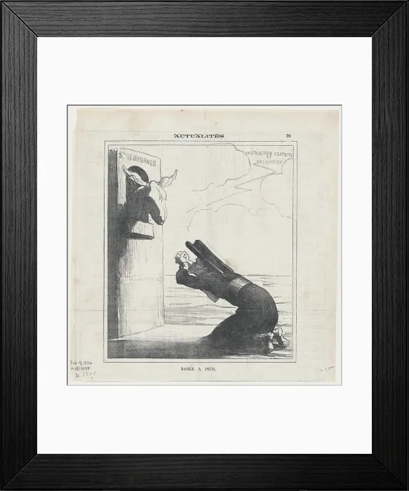 Framed Print : Basile a peur, 1872. Creator: Honore Daumier Framed Print : Basile a peur, 1872. Creator: Honore Daumier