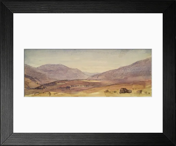 Framed Print : Landscape with Purple Hills in the Distance, c1840s. Creator: John Phillip Framed Print : Landscape with Purple Hills in the Distance, c1840s. Creator: John Phillip