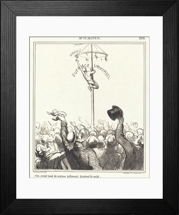 Framed Print : On avait tout de meme joliment graisse le mat, 1869. Creator: Honore Daumier Framed Print : On avait tout de meme joliment graisse le mat, 1869. Creator: Honore Daumier