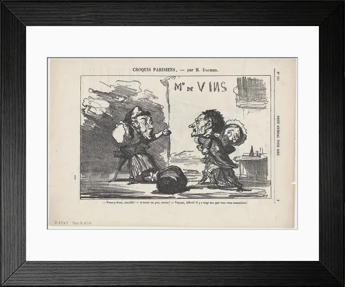 Framed Print : Viens-y donc, canaille!, 1874. Creator: Honore Daumier Framed Print : Viens-y donc, canaille!, 1874. Creator: Honore Daumier