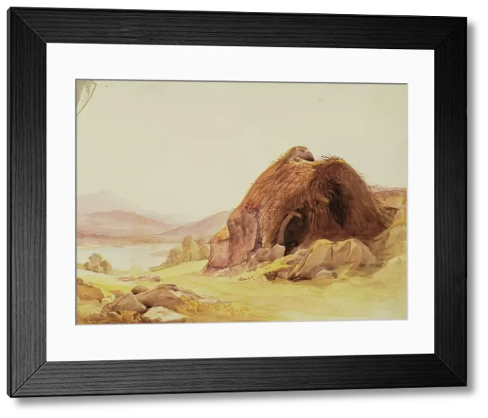 Framed Print : Landscape with Ruined Cottage, c1840s. Creator: John Phillip