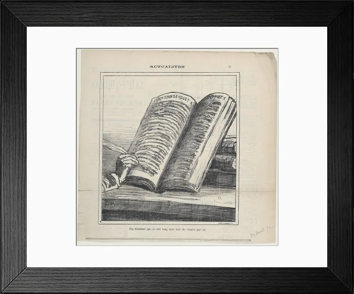 Framed Print : Pas etonnant que ce soit long avec tant de ratures que ca, 1872. Creator: Honore Daumier Framed Print : Pas etonnant que ce soit long avec tant de ratures que ca, 1872. Creator: Honore Daumier