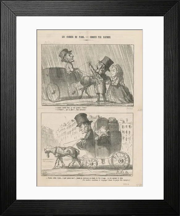 Framed Print : Cocher, arretez donc... 1864. Creator: Honore Daumier Framed Print : Cocher, arretez donc... 1864. Creator: Honore Daumier