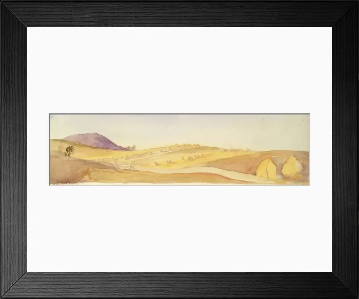 Framed Print : A Field with Hay Stooks, c1840s. Creator: John Phillip Framed Print : A Field with Hay Stooks, c1840s. Creator: John Phillip