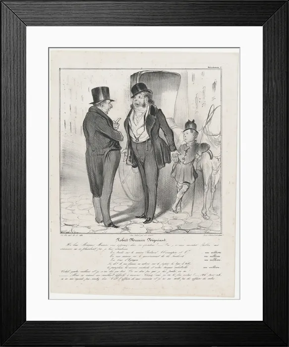 Framed Print : Plate 27: Robert Macaire Negociant, 1838. Creator: Honore Daumier Framed Print : Plate 27: Robert Macaire Negociant, 1838. Creator: Honore Daumier