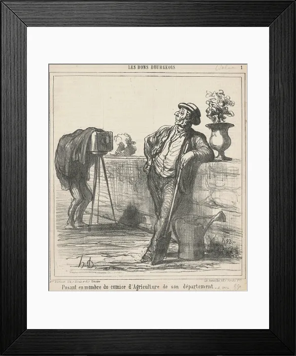Framed Print : Posant en membre du comice d'Agriculture de son departement, 1865. Creator: Honore Daumier. Posant en membre du comice d'Agriculture de son departement, 1865 Framed Print : Posant en membre du comice d'Agriculture de son departement, 1865. Creator: Honore Daumier. Posant en membre du comice d'Agriculture de son departement, 1865