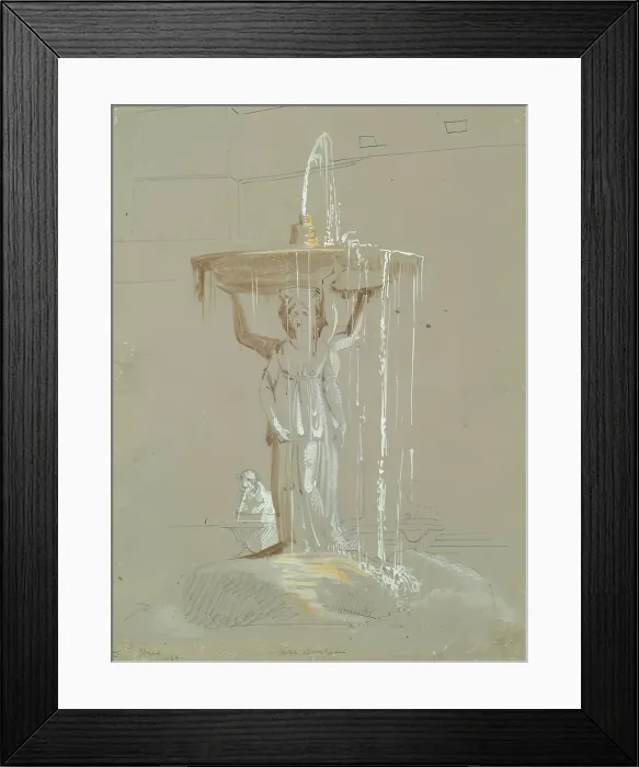 Framed Print : Villa Borghese - Fountain, 1824. Creator: James William Giles Framed Print : Villa Borghese - Fountain, 1824. Creator: James William Giles