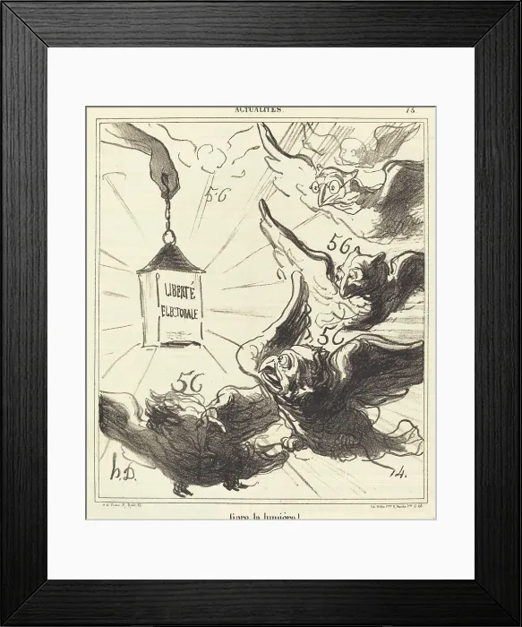 Framed Print : Gare la lumiere!, 1870. Creator: Honore Daumier Framed Print : Gare la lumiere!, 1870. Creator: Honore Daumier