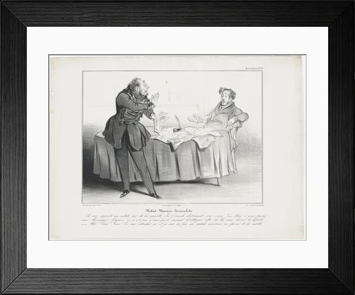 Framed Print : Plate 33: Robert Macaire Journaliste, 1838. Creator: Honore Daumier Framed Print : Plate 33: Robert Macaire Journaliste, 1838. Creator: Honore Daumier
