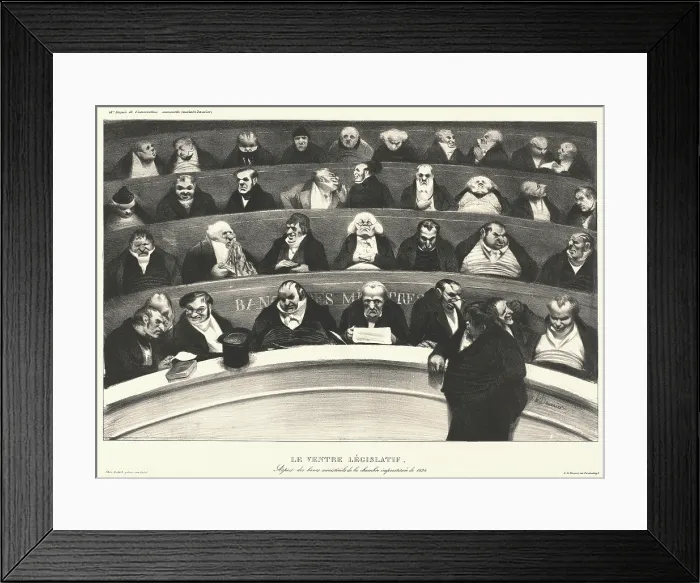 Framed Print : Le Ventre Legislatif, 1834. Creator: Honore Daumier Framed Print : Le Ventre Legislatif, 1834. Creator: Honore Daumier