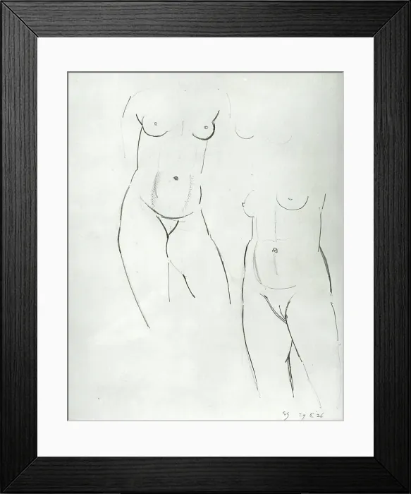 Framed Print : Two Female Nudes, 1926. Creator: Eric Gill Framed Print : Two Female Nudes, 1926. Creator: Eric Gill