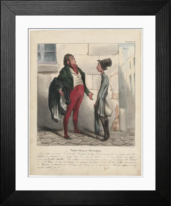 Framed Print : Plate 35: Robert Macaire schismatique, 1838. Creator: Honore Daumier Framed Print : Plate 35: Robert Macaire schismatique, 1838. Creator: Honore Daumier