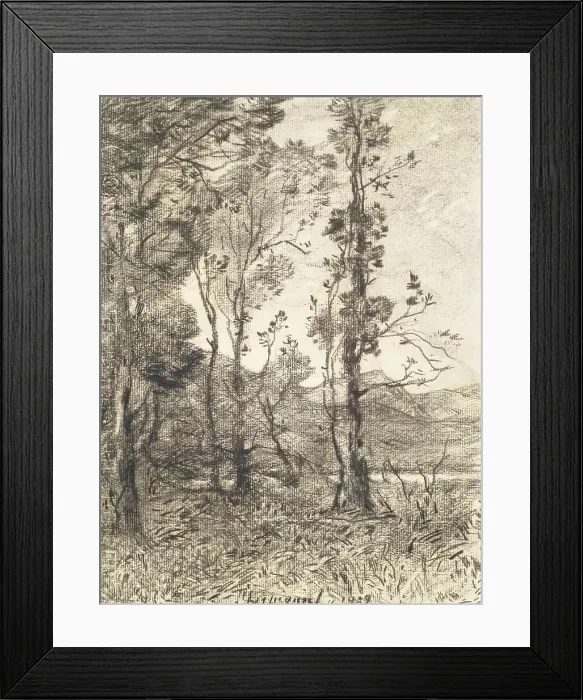 Framed Print : En Auvergne, c1870s. Creator: Henri-Joseph Harpignies Framed Print : En Auvergne, c1870s. Creator: Henri-Joseph Harpignies