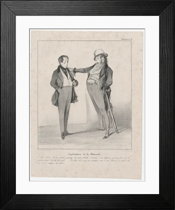 Framed Print : Plate 37: Exploitation de la Paternite, 1838. Creator: Honore Daumier