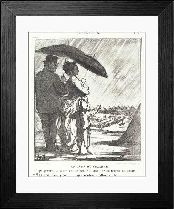 Framed Print : Au Camp de Chalons, 1869. Creator: Honore Daumier Framed Print : Au Camp de Chalons, 1869. Creator: Honore Daumier