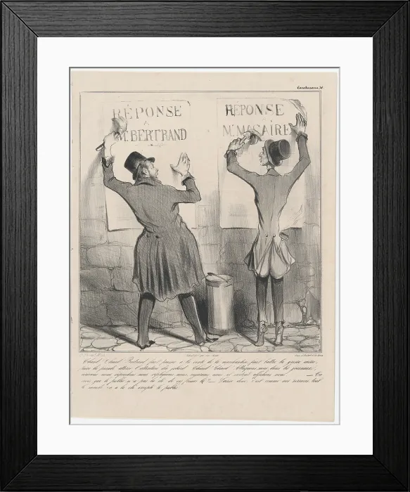 Framed Print : Plate 38: Chaud! Chaud! Bertrand, faut pousser a la vente de la merchandise... 1838. Creator: Honore Daumier