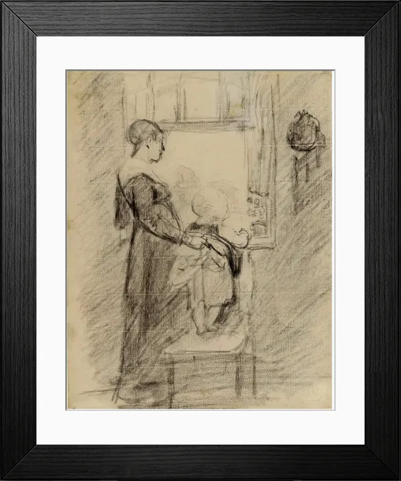 Framed Print : Woman and Child at Window, 1825-1841. Creator: David Wilkie Framed Print : Woman and Child at Window, 1825-1841. Creator: David Wilkie