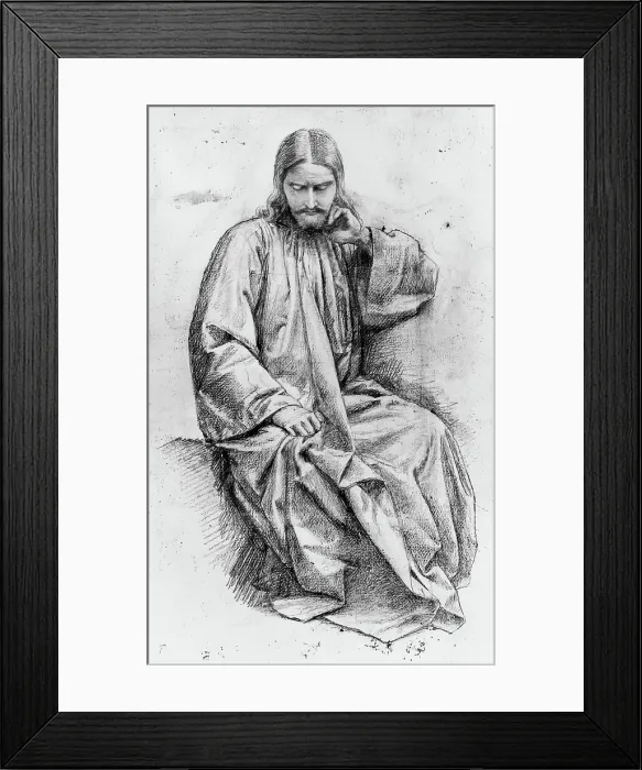 Framed Print : Christ by the Well - Sketch for The Woman of Samaria, c1860. Creator: William Dyce. Christ by the Well - Sketch for The Woman of Samaria, c1860 Framed Print : Christ by the Well - Sketch for The Woman of Samaria, c1860. Creator: William Dyce. Christ by the Well - Sketch for The Woman of Samaria, c1860