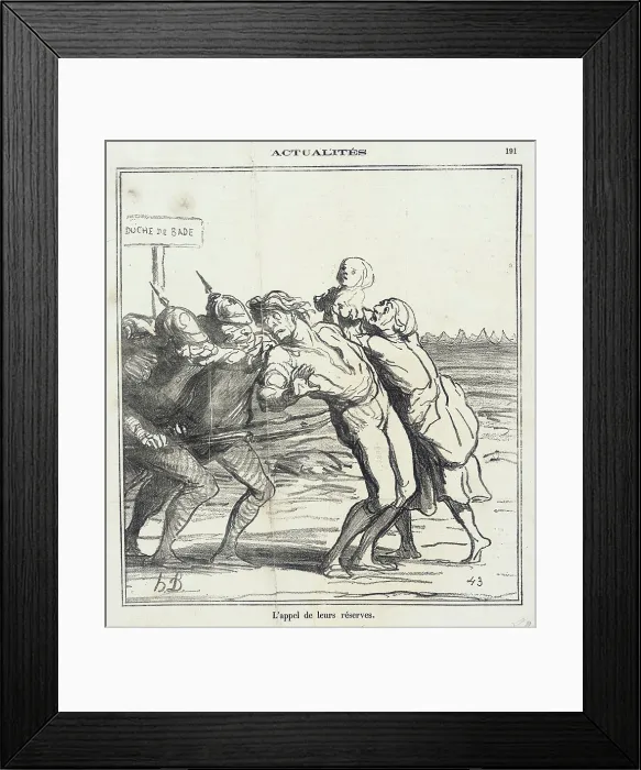 Framed Print : L'Appel de leurs reserves, 1870. Creator: Honore Daumier. L'Appel de leurs reserves, 1870. Creator: Honore Daumier Framed Print : L'Appel de leurs reserves, 1870. Creator: Honore Daumier. L'Appel de leurs reserves, 1870. Creator: Honore Daumier