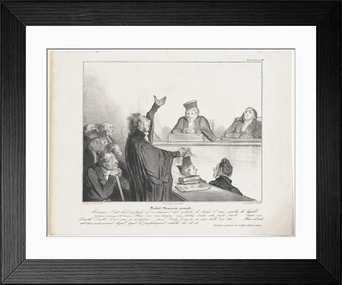 Framed Print : Plate 44: Robert Macaire avocat, 1838. Creator: Honore Daumier Framed Print : Plate 44: Robert Macaire avocat, 1838. Creator: Honore Daumier