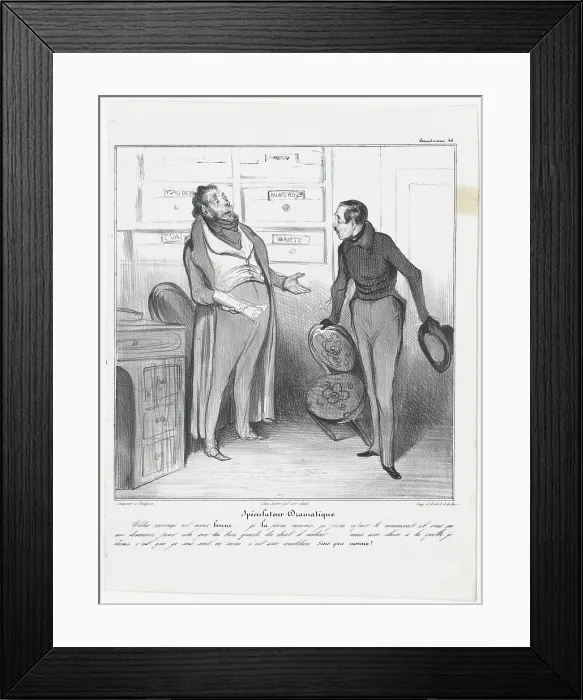 Framed Print : Plate 46: Speculateur Dramatique, 1838. Creator: Honore Daumier Framed Print : Plate 46: Speculateur Dramatique, 1838. Creator: Honore Daumier