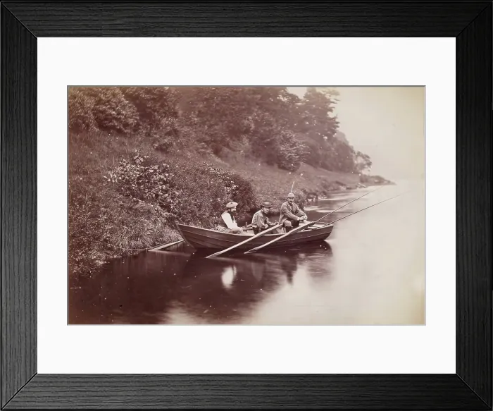 Framed Print : Fishing Party, Perthshire, from an album compiled by Sir John Everett Millais, 1879. Creator: Unknown Framed Print : Fishing Party, Perthshire, from an album compiled by Sir John Everett Millais, 1879. Creator: Unknown