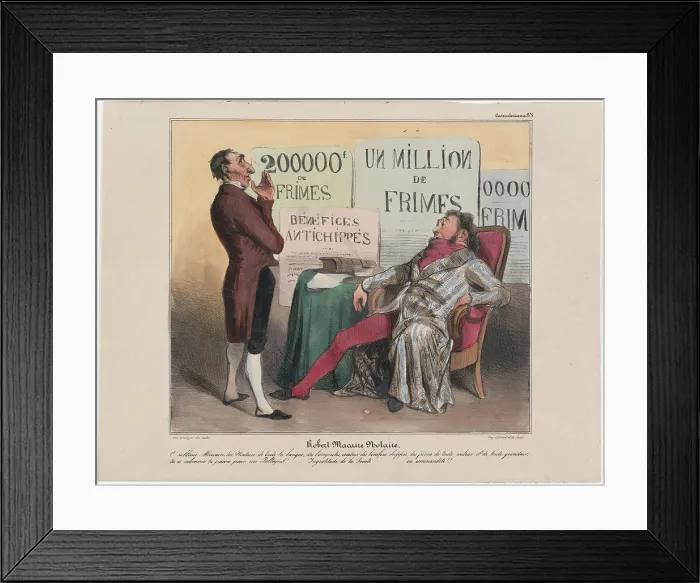Framed Print : Plate 5: Robert Macaire Notaire, 1838. Creator: Honore Daumier Framed Print : Plate 5: Robert Macaire Notaire, 1838. Creator: Honore Daumier