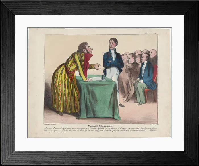 Framed Print : Plate 6: L'Assemblee d'Actionnaires, 1838. Creator: Honore Daumier. Plate 6: L'Assemblee d'Actionnaires, 1838. Creator: Honore Daumier Framed Print : Plate 6: L'Assemblee d'Actionnaires, 1838. Creator: Honore Daumier. Plate 6: L'Assemblee d'Actionnaires, 1838. Creator: Honore Daumier