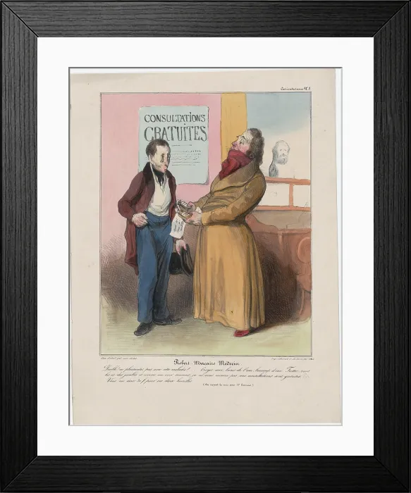 Framed Print : Plate 8: Robert Macaire Medecin, 1838. Creator: Honore Daumier Framed Print : Plate 8: Robert Macaire Medecin, 1838. Creator: Honore Daumier