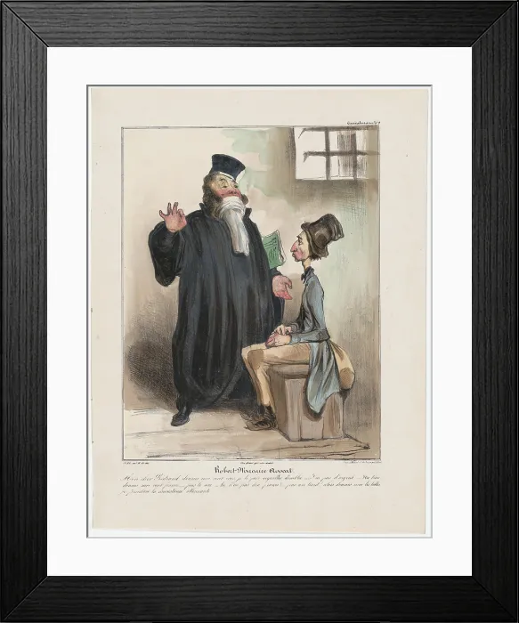 Framed Print : Plate 9: Robert Macaire Avocat, 1838. Creator: Honore Daumier