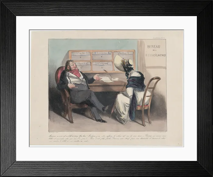 Framed Print : Plate 11: Monsieur on m'a vole un billet de 1000 francs, 1838. Creator: Honore Daumier. Plate 11: Monsieur on m'a vole un billet de 1000 francs, 1838 Framed Print : Plate 11: Monsieur on m'a vole un billet de 1000 francs, 1838. Creator: Honore Daumier. Plate 11: Monsieur on m'a vole un billet de 1000 francs, 1838