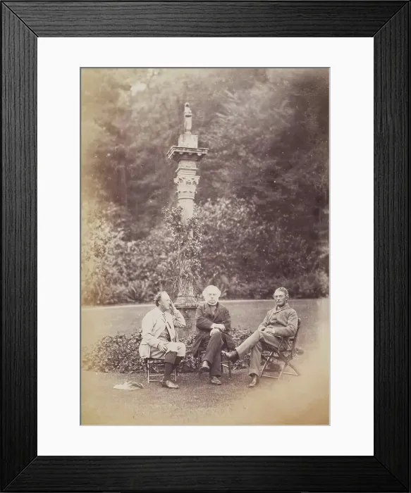 Framed Print : Millais, John Bright and Sir Henry James at Dalguise, from an album compiled by John Everett Millais Creator: Rupert Potter Framed Print : Millais, John Bright and Sir Henry James at Dalguise, from an album compiled by John Everett Millais Creator: Rupert Potter