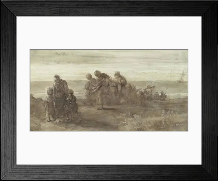 Framed Print : The Drowned Fisherman - Sketch for The Wrecked Mariner, c1865. Creator: Jozef Israels. The Drowned Fisherman - Sketch for The Wrecked Mariner, c1865 Framed Print : The Drowned Fisherman - Sketch for The Wrecked Mariner, c1865. Creator: Jozef Israels. The Drowned Fisherman - Sketch for The Wrecked Mariner, c1865