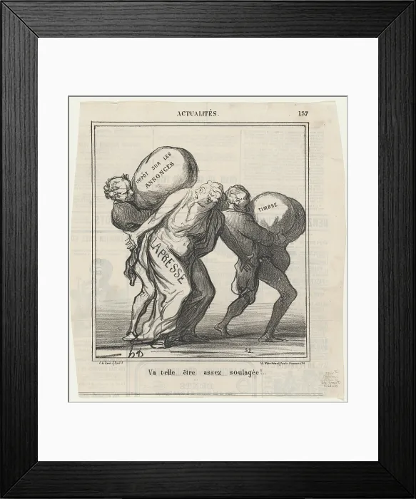 Framed Print : Va t-elle etre assez soulagee!, 1870. Creator: Honore Daumier Framed Print : Va t-elle etre assez soulagee!, 1870. Creator: Honore Daumier