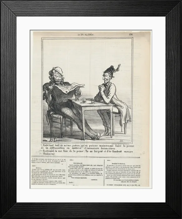 Framed Print : Embetant tout de meme, patron... 1870. Creator: Honore Daumier Framed Print : Embetant tout de meme, patron... 1870. Creator: Honore Daumier