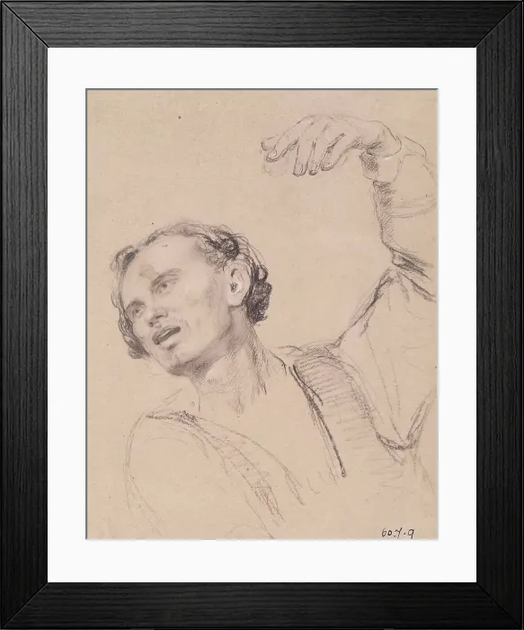 Framed Print : Man with Hand Upraised - Study for The Landing of Mary, Queen of Scots at Leith, c1826. Creator: William Allan Framed Print : Man with Hand Upraised - Study for The Landing of Mary, Queen of Scots at Leith, c1826. Creator: William Allan