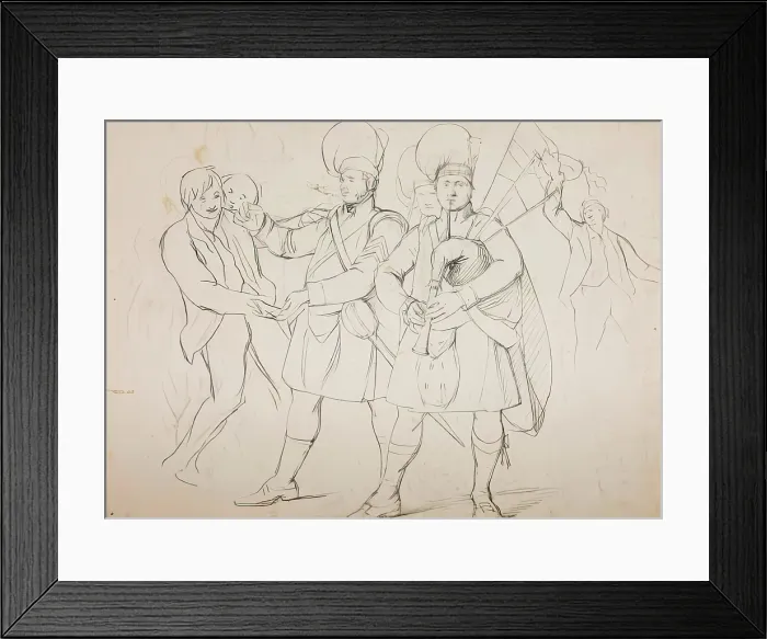 Framed Print : Study for a Group of Recruiting Soldiers in 'A Scotch Fair', c1840s. Creator: John Phillip Framed Print : Study for a Group of Recruiting Soldiers in 'A Scotch Fair', c1840s. Creator: John Phillip