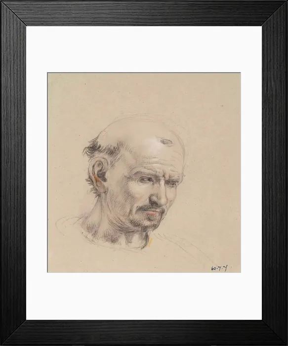 Framed Print : Head of a Bald Man - Study for Lord Patrick Lindsay of the Byres and Lord William Ruthven... c1824. Creator: William Allan Framed Print : Head of a Bald Man - Study for Lord Patrick Lindsay of the Byres and Lord William Ruthven... c1824. Creator: William Allan