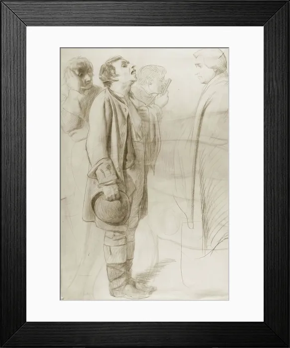 Framed Print : Man Being Examined-Study for 'Drawing for the Militia' & verso Study of Robert The Bruce, 1849. Creator: John Phillip Framed Print : Man Being Examined-Study for 'Drawing for the Militia' & verso Study of Robert The Bruce, 1849. Creator: John Phillip