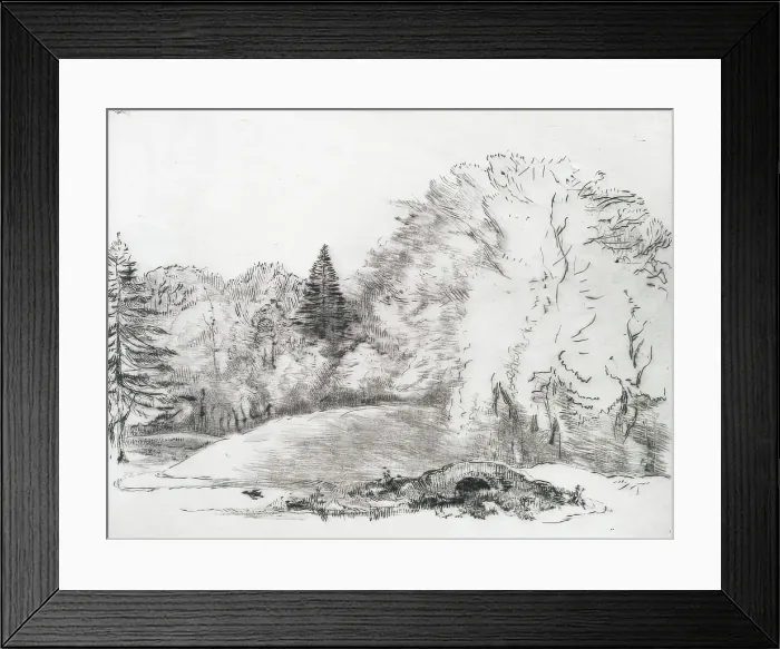 Framed Print : View in Richmond Park, A Small Bridge to the Right, c1826. Creator: Andrew Geddes Framed Print : View in Richmond Park, A Small Bridge to the Right, c1826. Creator: Andrew Geddes