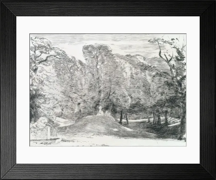 Framed Print : View of Richmond Park, a Fountain on the Left, c1820s. Creator: Andrew Geddes Framed Print : View of Richmond Park, a Fountain on the Left, c1820s. Creator: Andrew Geddes